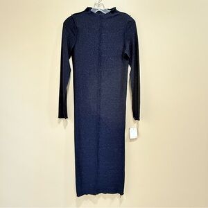 Anthropologie Pistola Women's Blue Metallic Midi Dress Whimsigoth SZ S NWT